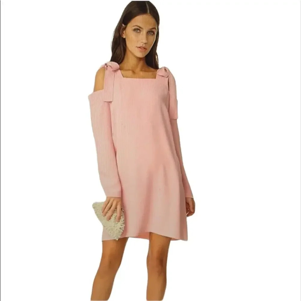 AMANDA UPRICHARD‎ Tie Shoulder Dress Pink